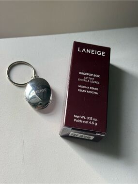 LANEIGE Silver Keychain with Mocha Remix Lip Tint